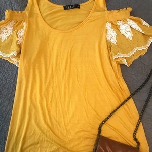 Yellow off the shoulder top